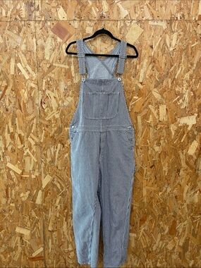 H&M Blue Pinstripe Women's Denim Overalls